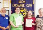 Courtesy Photo - Khrystal Westeen and Arin Newberry were inducted into the Noon Exchange Club of Copperas Cove on September 16. LEFT to RIGHT: Sponsor Past President Sandor Vegh, Khrystal Westeen, Arin Newberry and Sponsor Past Secretary Pat Thomas.