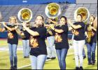 CCLP/LYNETTE SOWELL - The Pride of Cove Band and Color Guard performs its fall UIL and halftime show “Out of Darkness” publicly for the first time at Thursday night’s Spirit Spectacular at Bulldawg Stadium