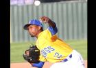 CCLP/TJ MAXWELL - Cove junior Jaylen Smith makes a pitch during the Bulldawgs’ 13-3 blowout of Academy on Saturday.