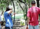 CCLP/KATHLEEN STARLING - Participants in PAR Guns archery class Saturday take aim with survival bows at archery block targets.