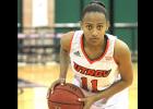 Courtesy photo/LESLEY ROBLEZ-THE RIDER - Shawnte’ Goff poses after practice last Tuesday at the Fieldhouse on the Edinburg campus. Goff is a senior and will graduate as the program record-holder in points, field goals made, defensive rebounds and games started