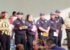 CCLP/BRITTANY FHOLER - First responders are recognized at the First Responders Appreciation concert held in the Fairview-Miss Jewell Elementary School cafeteria Thursday evening.