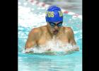 Cove’s Jacob Guerrero competes in the boys’ 200-yard individual medley where he finished fourth with a time of 2:10.41.