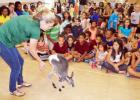 CCLP/DAVID J. HARDIN - Benjamin the red kangaroo from Australia jumps for the children at the Copperas Cove Public Library during the summer reading event Wild Things Zoofari, which was held last Thursday.