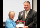 CCLP/DAVID J. HARDIN - Brenda Graley is retiring after 44 years as a teacher, 40 of those with CCISD. She received an honor from the Board of Trustees during their meeting June 14.