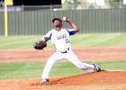 CCLP/TJ MAXWELL <br>Copperas Cove junior lefty Jaylen Smith makes a throw to home plate during the Bulldawgs’ 1-0 loss to the Harker Heights Knights Thursday at Bulldawg Field. Smith surrendered just three hits in a pitcher’s duel against harker Heights senior ace Daniel Cole