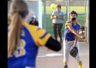 CCLP/TJ MAXWELL - Copperas Cove shortstop Jacki Clay makes a throw to first baseman Riley Collier for a putout in the first inning of the Lady Dawgs 8-2 loss to the Killeen Lady Roos Tuesday in Killeen. The Lady Dawgs (12-7-1, 4-2 in District 8-6A) sit in third-place after the first round of action.