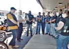 CCLP/LYNETTE SOWELL Copperas Cove Mayor Frank Seffrood talks about a city proclamation for Motorcycle Safety and Awareness month on Friday afternoon in front of Frames & Things in Cove Terrace Shopping Center. Robert Weidinger II, owner of the shop and a member of Boozefighters Club chapter 78, hosted a gathering of motorcycle club representatives to receive the proclamation from Seffrood. 