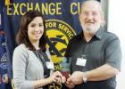 President Dennis Ayres presented Kelly Dalrymple the “Exchangite of the Quarter”. Dalrymple was awarded the plaque for her dedication in promoting the work of the Exchange Club.