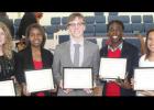 Copperas Cove High School Senior Mikayla Miller (far left) was awarded one of five $1,000 scholarships given by the Martin Luther King, Jr. Celebratory Committee on Monday. Other winners were from Killeen and Temple ISDs.