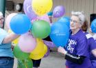 Supporters gather for the release of the Relay for Life survivors’ balloon
release Saturday at the Civic Center grounds