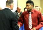 Copperas Cove running back Trent Canion, right, was a multiple award winner during the annual Cove football awards banquet. Canion split Offensive MVP honors with QB Manny Harris and also received Offensive Back and Offesnisive Dawg Bite awards.