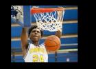 Cove senior Rashard Odomes dunks during their playoff game against Berkner. Odomes was named District 12-6A’s Most Valuable Player.