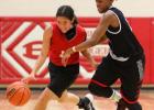 Copperas Cove’s Katurah Taylor guards Belton’s Aubrianna Garcia during their game in the Belton Fall League on Thursday at Belton High School. The Cove Crusaders went undefeated in the league with a 10-0 record.