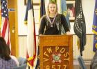 Copperas Cove Senior Mikayla Miller reads her Voice of Democracy essay during the awards ceremony Saturday for VFW Post 8577. Miller received a $500 scholarship from the post that will be used for tuition and books.