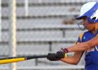 Copperas Cove senior Irene Espinoza makes contact with the ball in the first inning of their 16-0 mercy rule win over Killeen on Tuesday.