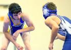 Copperas Cove’s Lane Teeter competes against Shoemaker’s Angel Rodriquez last Monday in Cove. Teeter went 3-0 during the Ellison Dual Tournament on Saturday.