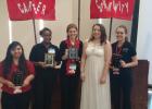 Eight CCHS future business leaders are competing through Saturday at the Texas Family, Career and Community Leaders of America Conference in Corpus Christi after capturing top honors in the regional contest.  (L-R) Serena Villa, T’Keya Logan, Hailey Hensley, Kelsey Wheadon, and Nicole Martinez.  Not Pictured: Allison Evans, Katelyn Sloan, and Cassidy LaPierre.