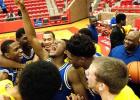 The Copperas Cove Bulldawgs celebrate their 69-57 win over Garland Lakeview Centennial Wednesday at Tiger Gymnasium in Glen Rose.The Bulldawgs face Richardson Berkner in the Area round at 7:30 tonight at McLennan Community College’s Highlander gymnasium.