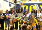 Copperas Cove seniors (not in this order) Mikayla Blount, Lexi Perez, Savannah Cook, Shana Young, Lily Drever, Ciara Cheadle, Destinee Branch and Raelynn Morris-Utu pose for a picture with their loved ones for senior night after sweeping the Belton Lady Tigers on Friday. The Lady Dawgs will play Rockwall in the Bidistrict round of the 2014 playoffs this Tuesday at 7 p.m. at Corsicana High School.